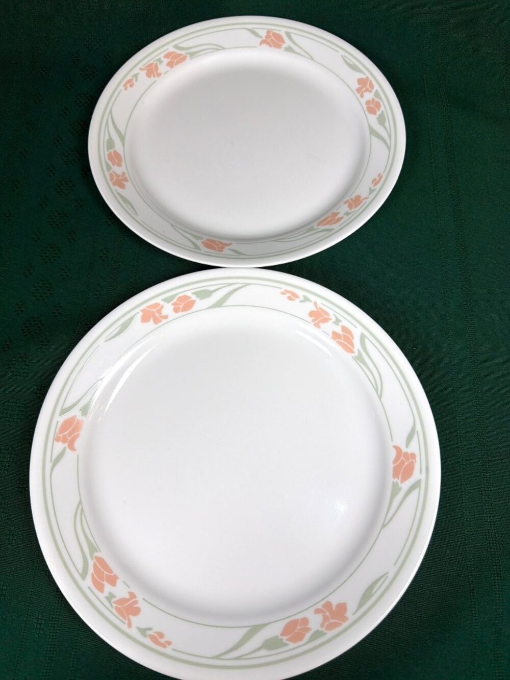 Vintage Lot of 4 Retired 1980s Corelle Corning 10.25" Dinner Plate Peach Garland - Picture 7 of 10